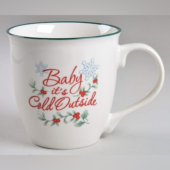 Pfaltzgraff Winterberry Two Mug Set: Let It Snow, Baby It’s Cold Outside - Picture 5 of 7